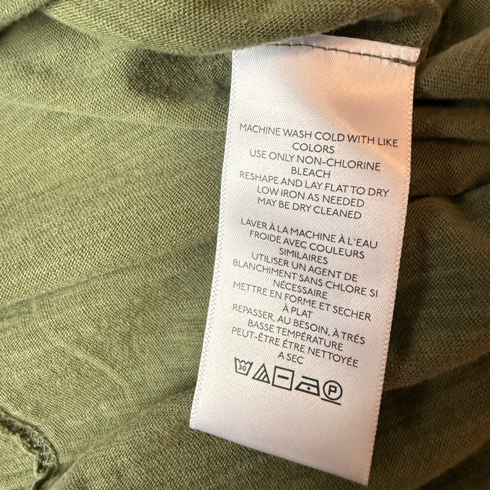 PILCRO Olive Green Cotton Crew Neck Tunic Tee T-Shirt Top Womens XS - Picture 6 of 7